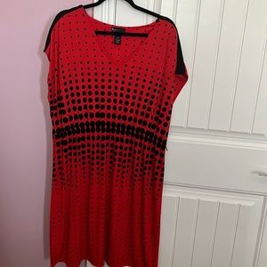 Red and black polka dot cap sleeve dress size 14/16